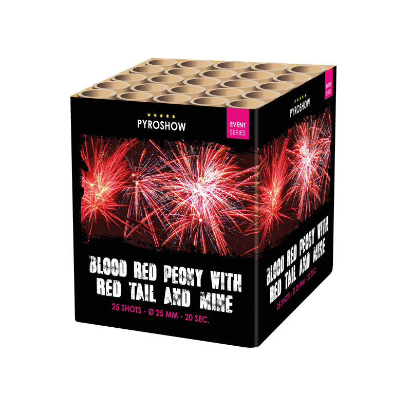 2635 - BLOOD RED PEONY WITH RED TAIL & MINE