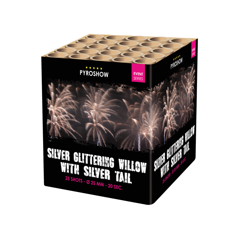 2610 - SILVER GLITTERING WILLOW WITH SILVER BLINKING TAIL