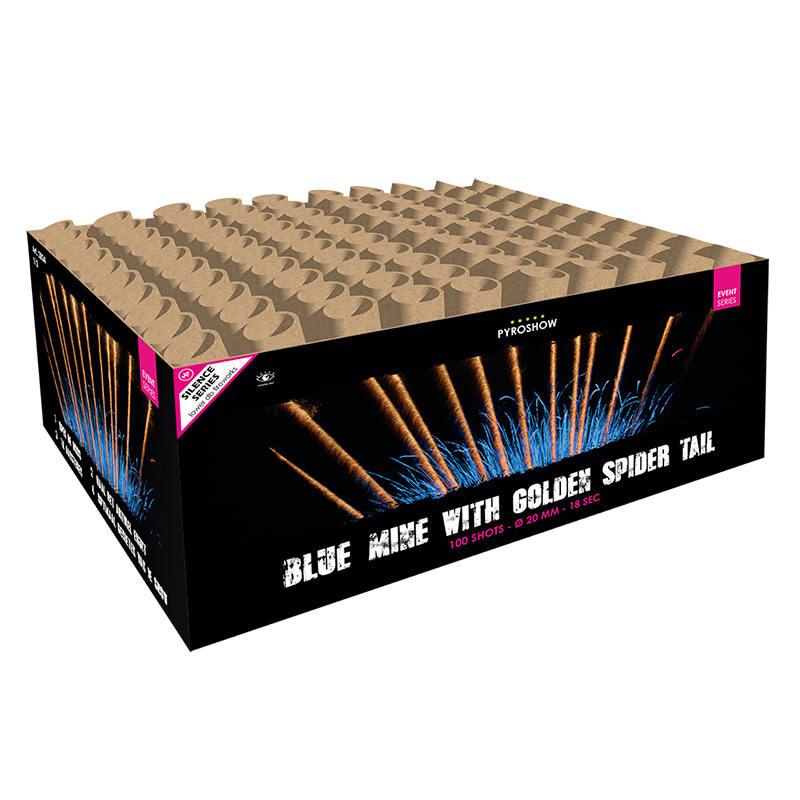 BLUE MINE WITH GOLDEN SPIDER TAIL